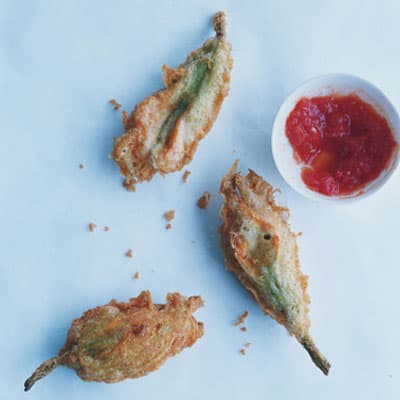 Squash Blossoms Stuffed with Ricotta